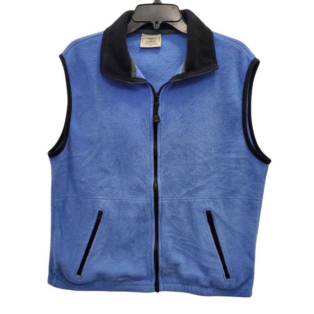 Colorado Timberline Men's Vintage Blue Black‎ Fleece Full Zip Sleeveless Vest M